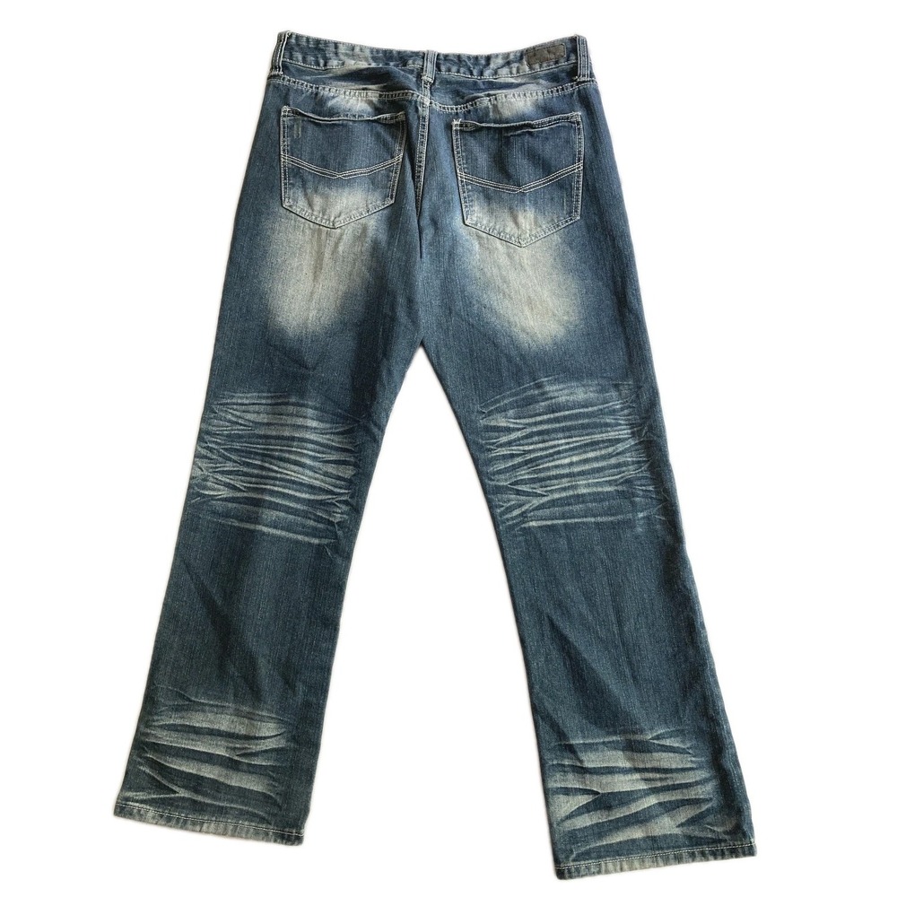 Vtg Ecko Unltd Jeans Men 36x30 Blue Denim 714 Straight Distressed Faded Wash Y2K